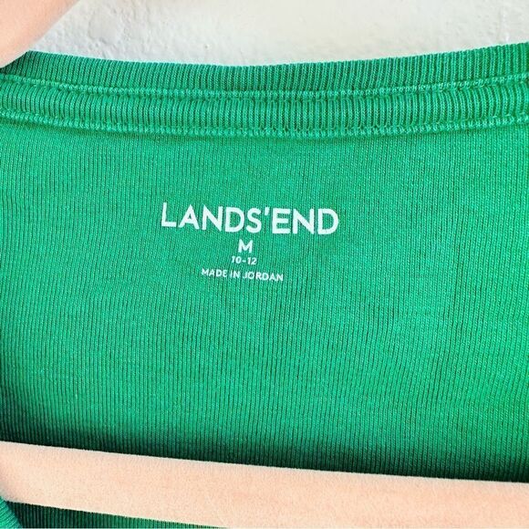 Lands End Green V Neck Long Sleeve Tee - Picture 2 of 3